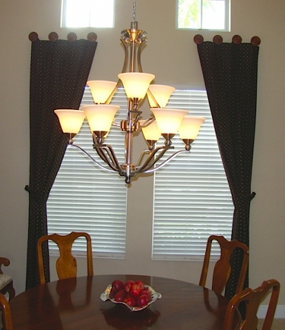 Drapery with medallions by B&G Window Fashions