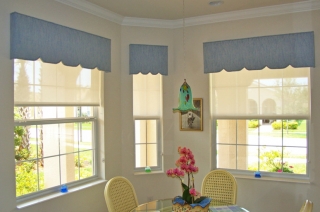 Window Cornice in Breakfast Nook by B&G Window Fashions - Sarasota, FL