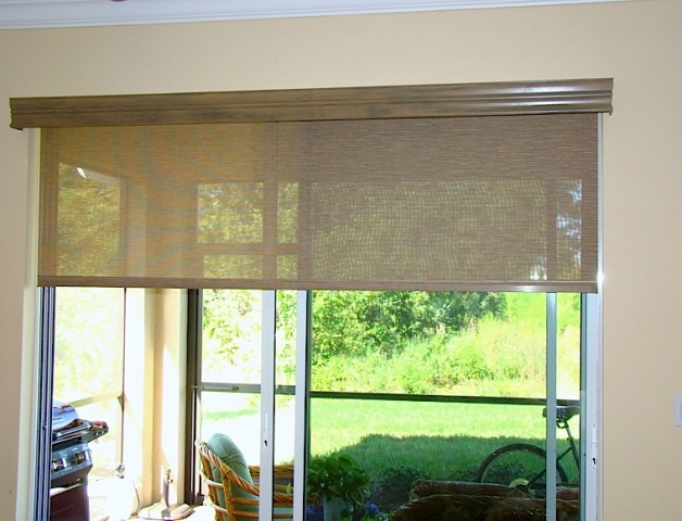 Roller Shades and Cornice by B&G Window Fashions