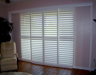 Stacked Wood Shutters by B&G Window Fashions